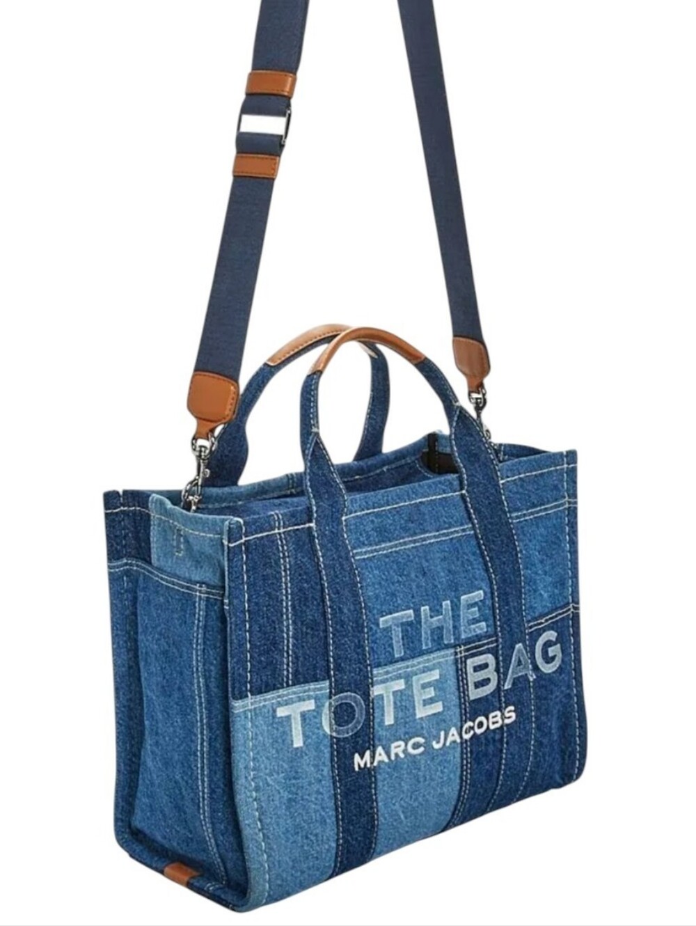 Marc Jacobs Blue Denim Patchwork Medium Tote Bag "Final Sale Price " - Picture 3 of 16